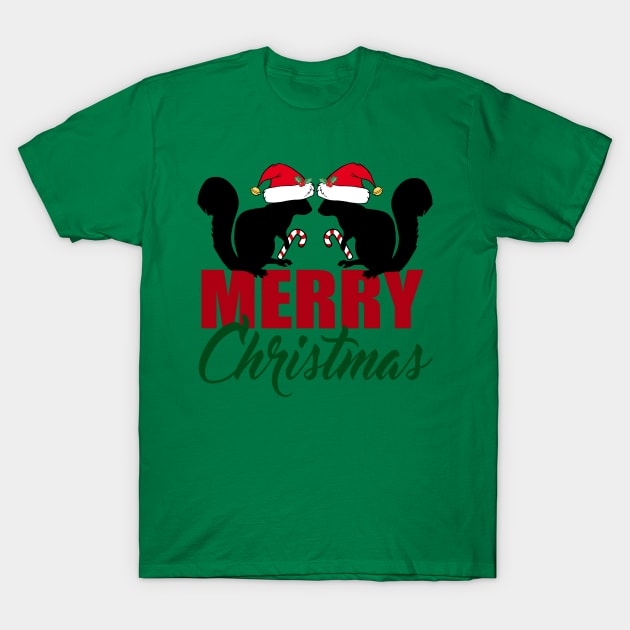 Merry Christmas Squirrels T-Shirt by epiclovedesigns